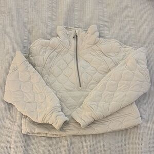 Quilted Ivory Scuba Hoodie - XS/S size, like new
